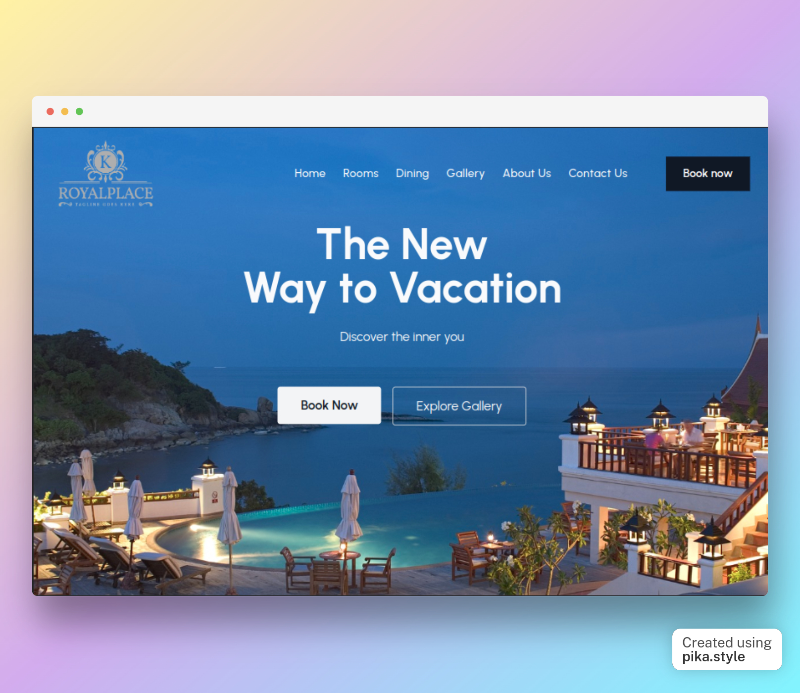 Hotel Website snapshot